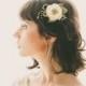 White Woodland Flower Clip, Bridal headpiece, Bridal hair clip, Wedding hair accessory, White floral clip - CANOPY