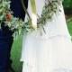 Romantic red and white vintage separates chiffon wedding dress