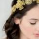 Gold Bridal Tiara, Gold Headpiece, Queen Crown, Bridal Headband, Regal Crown, Brass Headpiece, Gold Wedding Crown, Medieval Crown, OLEENA