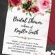 Watercolor Roses Bridal Shower Invitation Modern Bridal Shower Invitation Printable Bridal Shower Invitation Red Bridal Shower Invitation