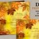 DIY Printable Fall Wedding Invitations With RSVP, Fall Wedding Invitation Sets With Leaves, Falling Leaves Wedding Invites