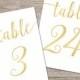 Printable Gold Table Numbers 1-30 // Bella Script Gold Table Numbers Gold Wedding Decor // 5x7, 4x6 Table Numbers Wedding