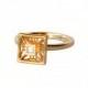 Square Ring Solitaire Diamond - Geometric Engagement Ring, Unique Square Diamond Ring, 18K Yellow Gold Ring, Diamonds Anniversary Ring Women