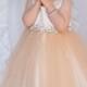Satin and Tulle Flower Girl Dress With Rhinestone Belt