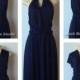 Navy Long Infinity Bridesmaid Dress, Dark Blue Convertible Wrap Dress, Navy Prom Dress, Navy Dress,Navy Multiway Dress, Navy Maternity Dress