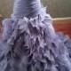 Gray Wedding Dress Sweetheart Neckline Pleated Organza Asymmetrical