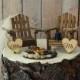 Country Adirondack chair wedding cake topper camping fishing lake themed wedding tent hunting groom campfire bride and groom Mr and Mrs sign