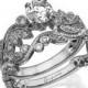 Leaves Engagement Set, White Gold Engagement Set, Wedding Set, Art Deco ring, Jewelry set, Gold Set Ring, Diamond set ring, Woman Set