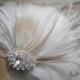 White, weddings, hair, accessories, Bridal, Fascinator, Feather, Feathered, Clip, Wedding, brides, bride, ivory, peacock - BRIDAL BLISS
