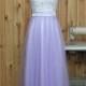 2016 Lavender Bridesmaid dress, Lace Wedding dress, Formal dress, Tulle Prom Dress, Evening dress floor length