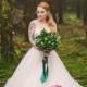 Moody Woodland Wedding Shoot With Pink Peonies - Weddingomania