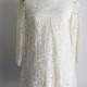 Vintage 1960s Off White Lace Mod Mini Wedding Dress