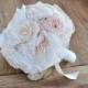 Bridal Bouquet Peonies and Roses. Garden Rustic Chic Wedding. Wedding fabric bouquet. Romantic bride bouquet handmade.
