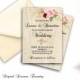 Rustic Wedding Invitation, Floral Wedding , Printable Wedding Invitation Suite, Boho Wedding Invite, Roses Wedding Invite, Digital File