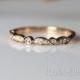 14K Rose Gold Band Half Eternity Diamond Wedding Band Art Deco Wedding Ring Engagement Ring Match Band Match Ring Stackable Wedding Band