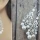 Pearl Bridal Earrings, Chandelier Earrings, Bride Silver Earrings, Long Pearl Earrings, Bride Earrings, Long Earrings, Lightweight Earrings