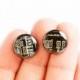 Circuit board stud earrings - recycled computer - contemporary jewelry - 10 mm