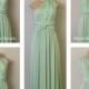 Mint Long Infinity Bridesmaid Dress, Mint Convertible Wrap Dress,MInt Prom Dress,Mint Dress,Mint Multiway Dress, Light Green Maternity Dress