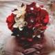 Paper rose and kusudama wedding bouquet, red rose bouquet, kusudama bouquet, bridal bouquet, faux flower bouquet, paper bouquet, elegant 