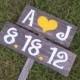 Initials Wedding Signs Wedding Date Rustic Wedding Outdoor Sign LARGE Hand Painted Reclaimed Wood. Vintage Weddings. Road Signs