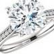 3 Carat Forever One Moissanite (9mm) & Diamond Solitaire Engagement Ring 14k, 18k or Platinum, Anniversary Moissanite Rings for Women