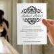 DiY Wedding Invitation Template - Download Instantly - EDITABLE TEXT - Natalia (Black)  - Microsoft® Word Format