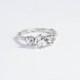 White topaz twig engagement ring, white topaz sterling silver ring, twig engagement promise ring
