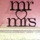 Wedding Cake Topper - Mr and Mrs - Mr and Mr - Mrs and Mrs - Heart Cake Topper - Custom Cake Topper Bride and Groom