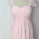 Pink Sweetheart Bridesmaid Dress Short Chiffon Pale Pink Bridesmaid Dress-Custom Dress