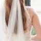 Silk Tulle Veil - Ivory Wedding Veil - Mantilla Veil - Elbow Length Veil - Simple Bridal Veil - Bohemian Bridal Headpiece - ISABEL