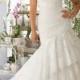Vintage Style Mermaid Tiered Lace Wedding Gown - Plus Size Up To Size 26