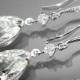 Clear Crystal CZ Bridal Earrings Swarovski Rhinestone Teardrop Earrings Bridesmaid Jewelry Crystal Silver Dangle Earring Chandelier Earrings