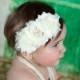 Flower Girl Headband. Ivory Flower Girl Headband. Ivory Flower Headband. Flower Girl Hair Accessories. Ivory Baby Headband. Baptism Headband