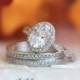 3.55 ct.tw Art Deco Ring-Art Deco Bridal Set Ring-Oval Cut Diamond Simulant-Art Deco Wedding Set Ring-Solid Sterling Silver [65359-3]