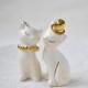 Cat cake topper, wedding cake topper, gold/silver ivory - wedding, ceramic cat cake topper wedding, bride and groom cats - wedding keepsake