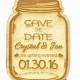 Personalized Rustic Country Wooden Mason Jar Wedding Save the Date Magnet, Custom Engraved Invitation