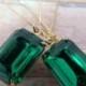 Gold Emerald Earrings Green Earrings Bridal Earrings Bridesmaid Gift, Emerald Green Earrings Wedding Earrings ~ Angelina Jolie