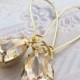 Champagne Earrings Teardrop Dangle Swarovski Crystal Earrings Champagne Gold Bridal Earrings Bridesmaid Gift Champagne Wedding Jewelry