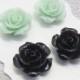 Mint Earrings Black Earrings Vintage Rose Earrings Mint Rose Studs Rose Stud Earrings Bridesmaid Gift Mint Bridal Jewelry Gift for Her