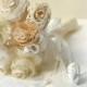 Bridal  bouquet, Wedding bouquet, Burlap lace flowers, Bridesmaid bouquet, Crochet bridal bouquet. Rustic Lace  wedding flowers,