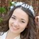 White Tiny Flower Crown,  Bridal Flower Tiara, Boho Wedding Headpiece, Garden Wedding Hair Wreath, rustic, woodland, fairy crown