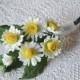 White Summer Flower Brooch, Wild Daisies Floral Bridal Brooch, Chamomile Groom's Boutonniere, Bridesmaid Brooch, Wedding Brooch