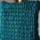 Chunky knit Blanket. Knitted blanket. Merino Wool Blanket. . Extreme Knitting, green blanket