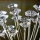 Wedding Bouquet Floral Corsage Boutonniere Pin Gem Jewel Diamond Gem Crystals Rhinestones Pack of 100