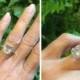ON SALE Morganite Engagement Ring Cushion Cut 2.59ct Pink Morganite Ring Genuine Diamond Halo 14kt White Gold Wedding Pristine Custom Rings