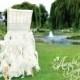 White Bridal Chair Cover Wedding Ruffle Willow Chair Decoration READY TO SHIP for Event Reception Bridal Shower Wedding Engagement Decor