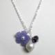 Kids purple Necklace, round Pearl girl necklace, purple charm girl gifts,  purple girl jewelry gift, Purple flower girl jewelry sale Ana