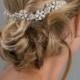 Bridal Hair Vine, Pearl Flower Hair Comb, Rhinestone Leaf Headpiece, Wedding Hair Accessory - Madeleine