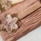 wedding clutch bag handmade in quilted silk with flower corsage -  'Evelyn' design, available in dusky rose, blush, chocolate or  silver