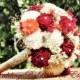 Fall Bouquets, Burgundy Bouquet. Burgundy Orange, Burlap Lace, Sola Bouquet, Alternative Bouquet,Rustic Shabby Chic ,Bride, Keepsake Bouquet